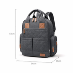 Mochila pañalera de mezclilla práctica y organizada