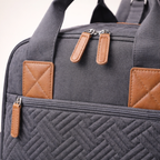 Mochila pañalera de mezclilla práctica y organizada