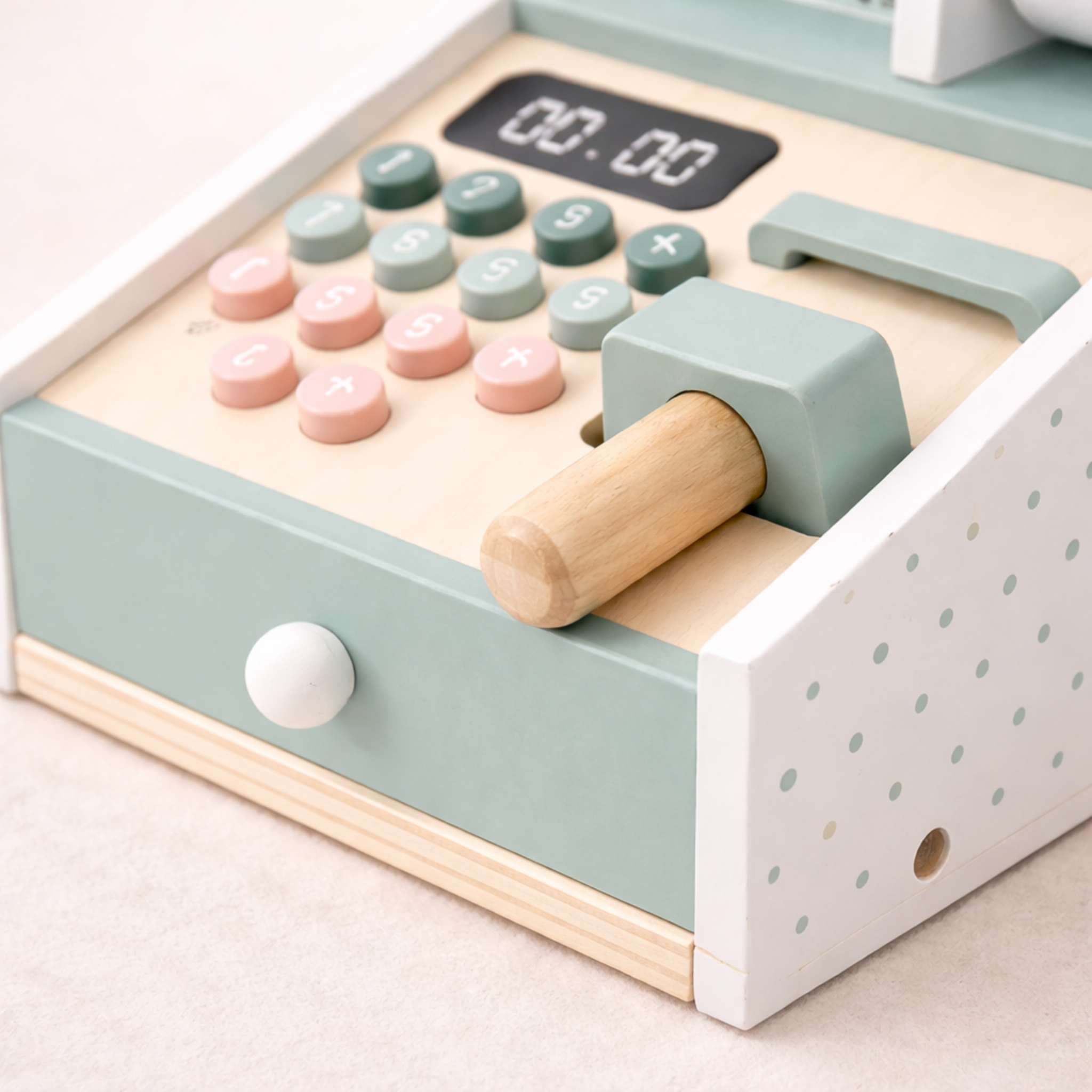 Caja registradora de madera para bebés