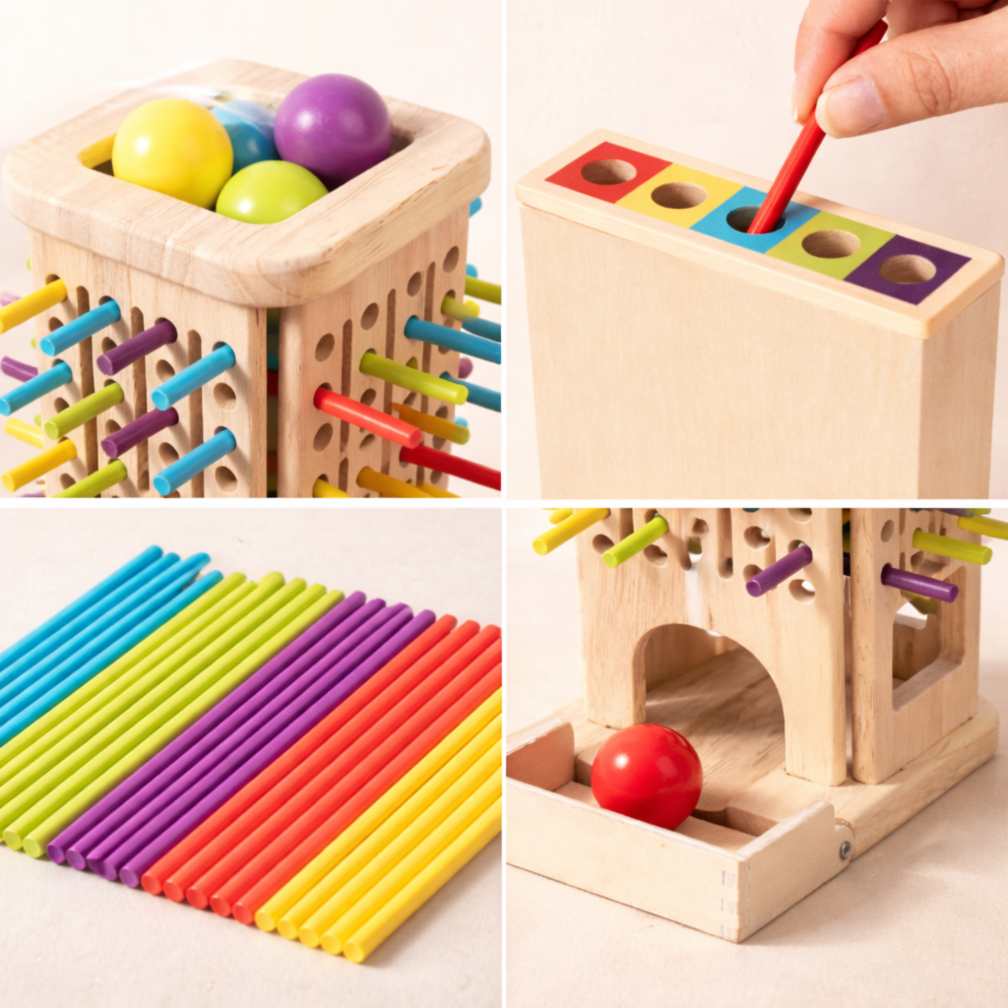juego Montessori de madera 3 en 1