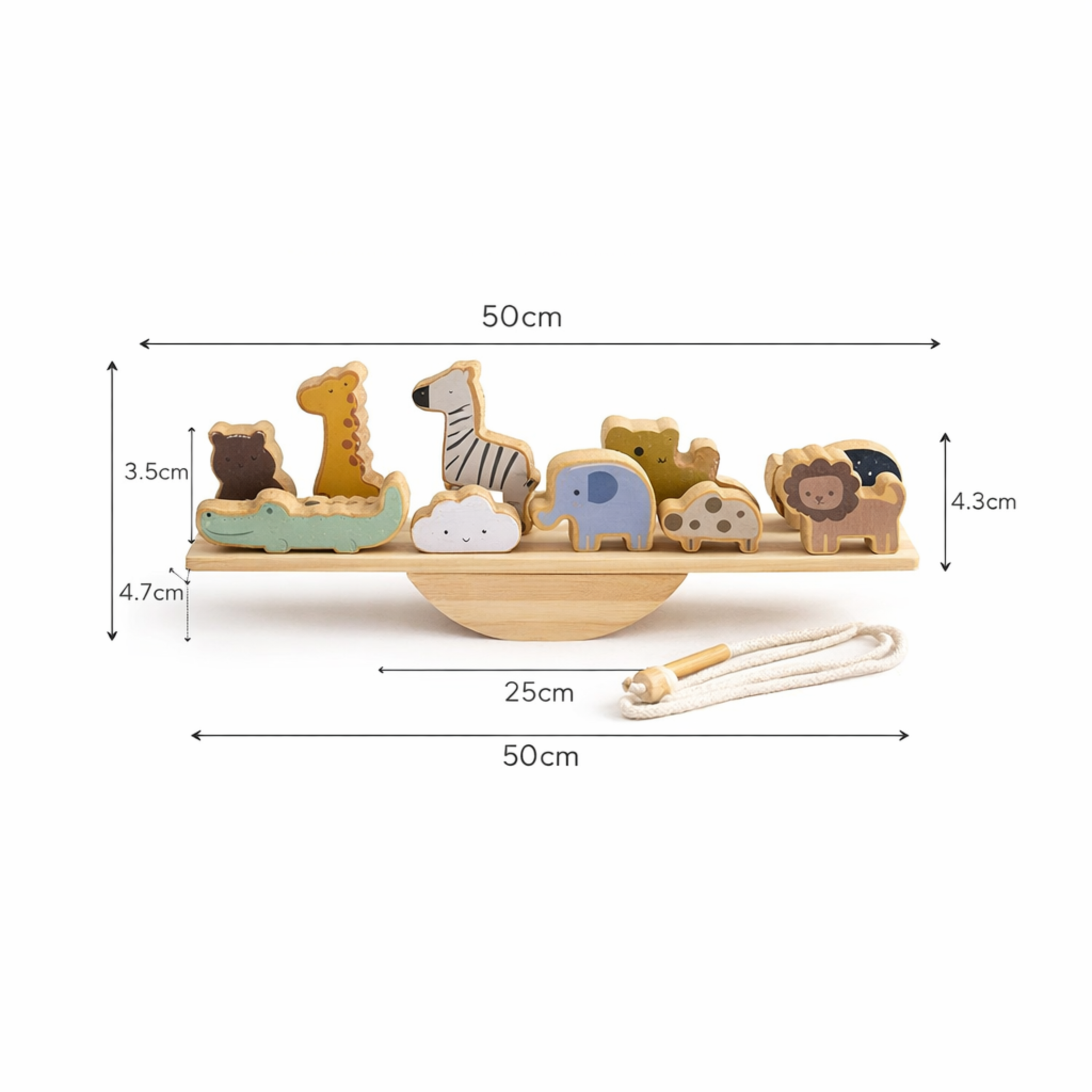 Juguete Montessori de enhebrado animal madera
