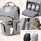 Mochila pañalera multifuncional con cuna portátil
