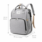 Mochila pañalera multifuncional con cuna portátil