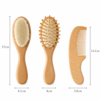 Set cepillo y peine de madera bebé
