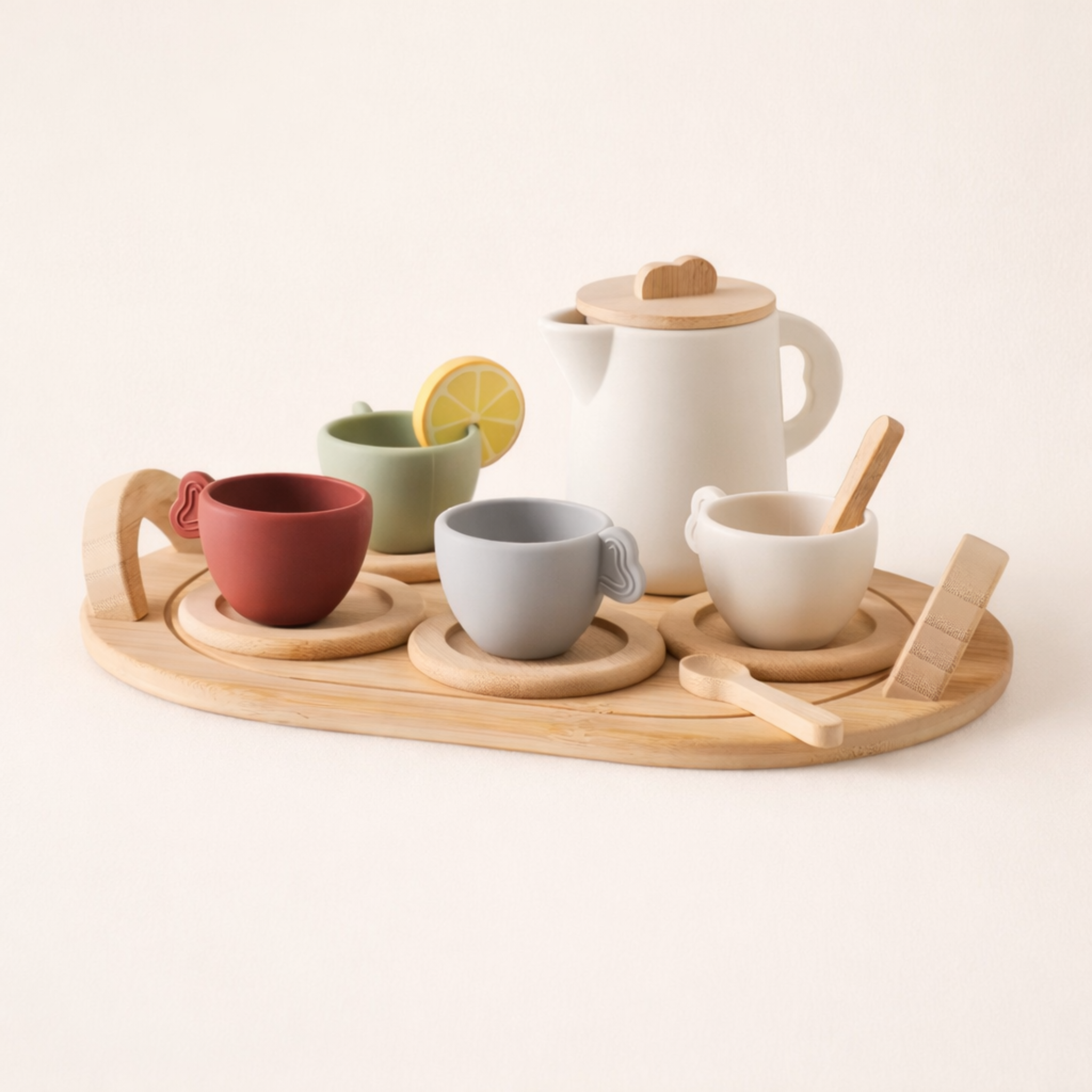 Set de té montessori madera y silicona
