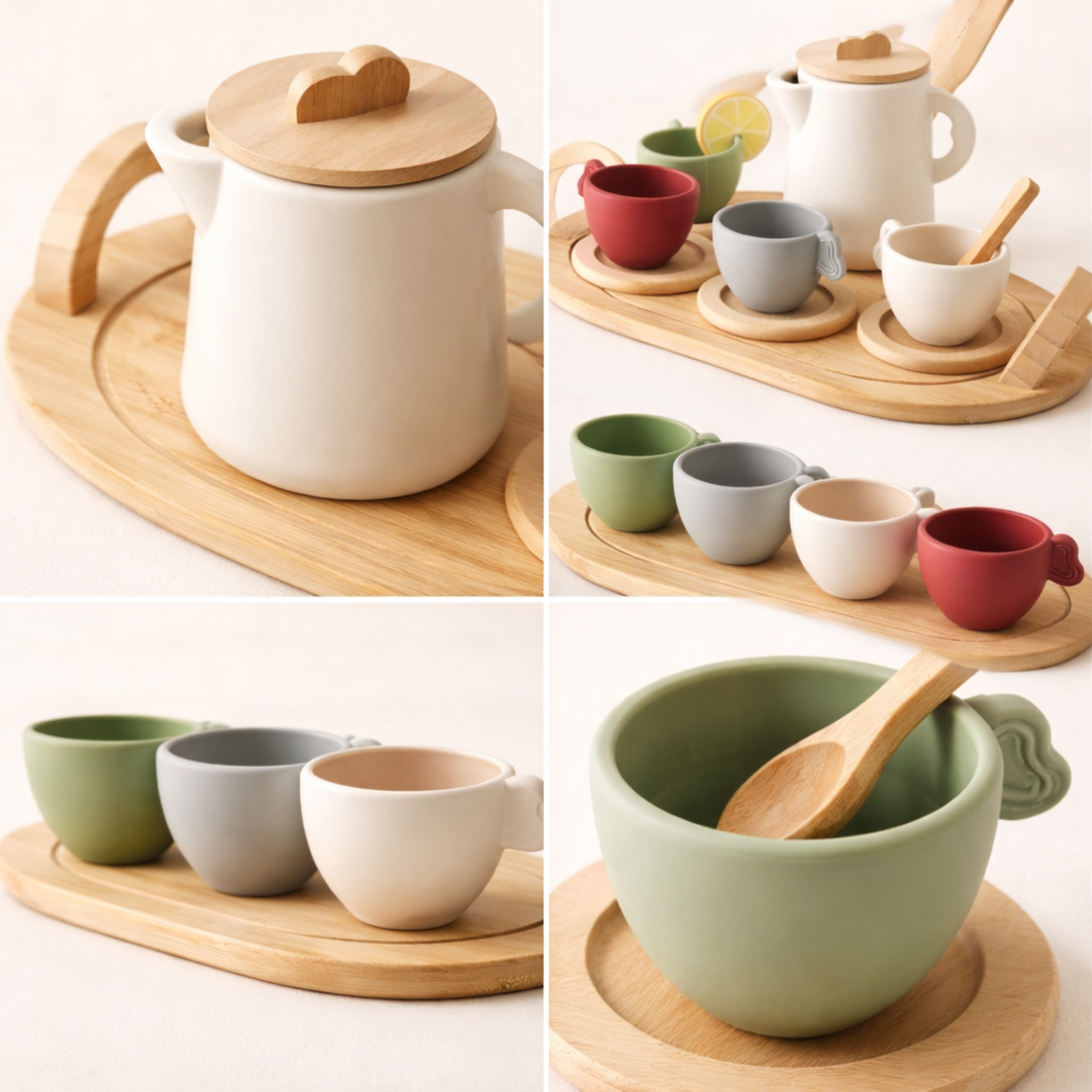Set de té montessori madera y silicona