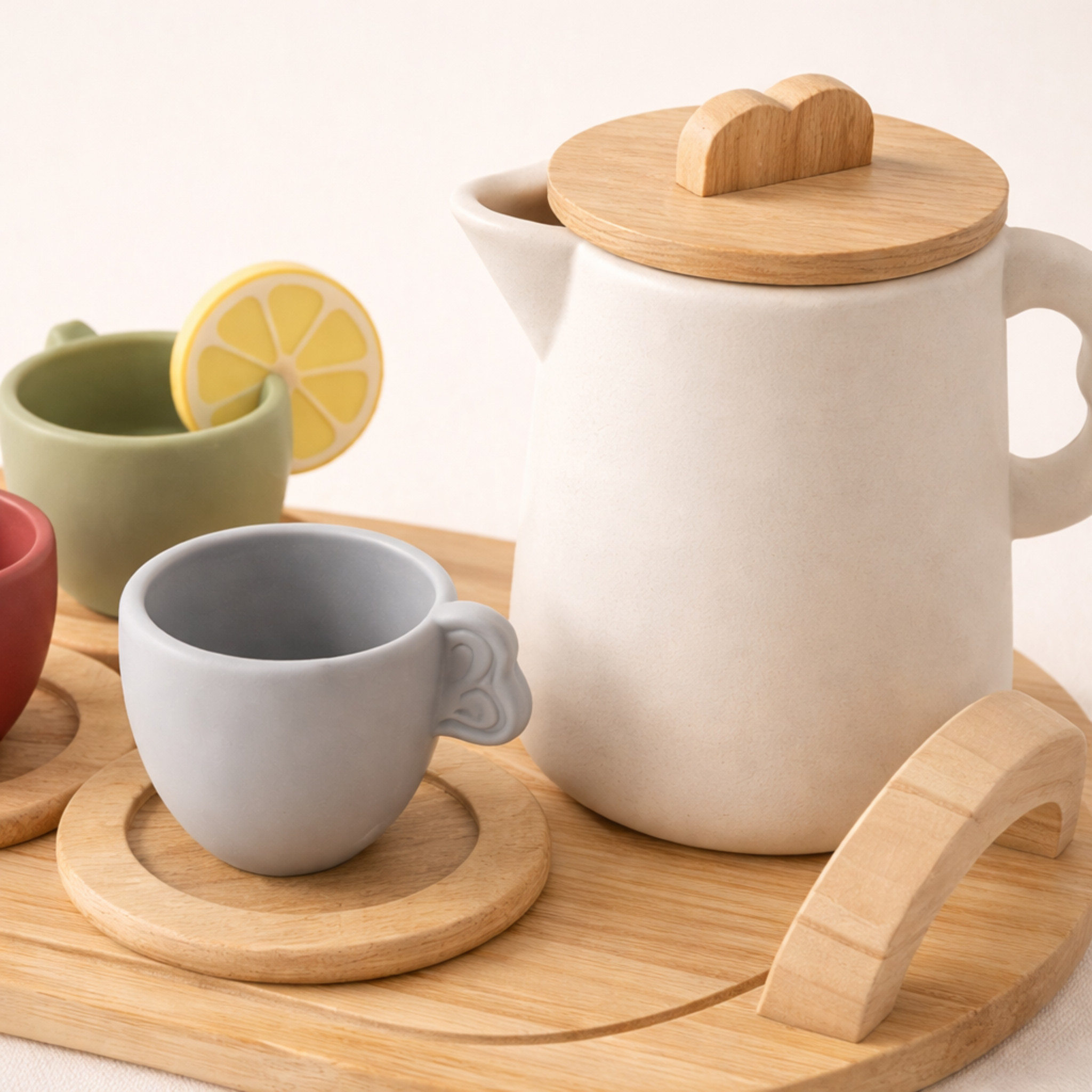 Set de té montessori madera y silicona