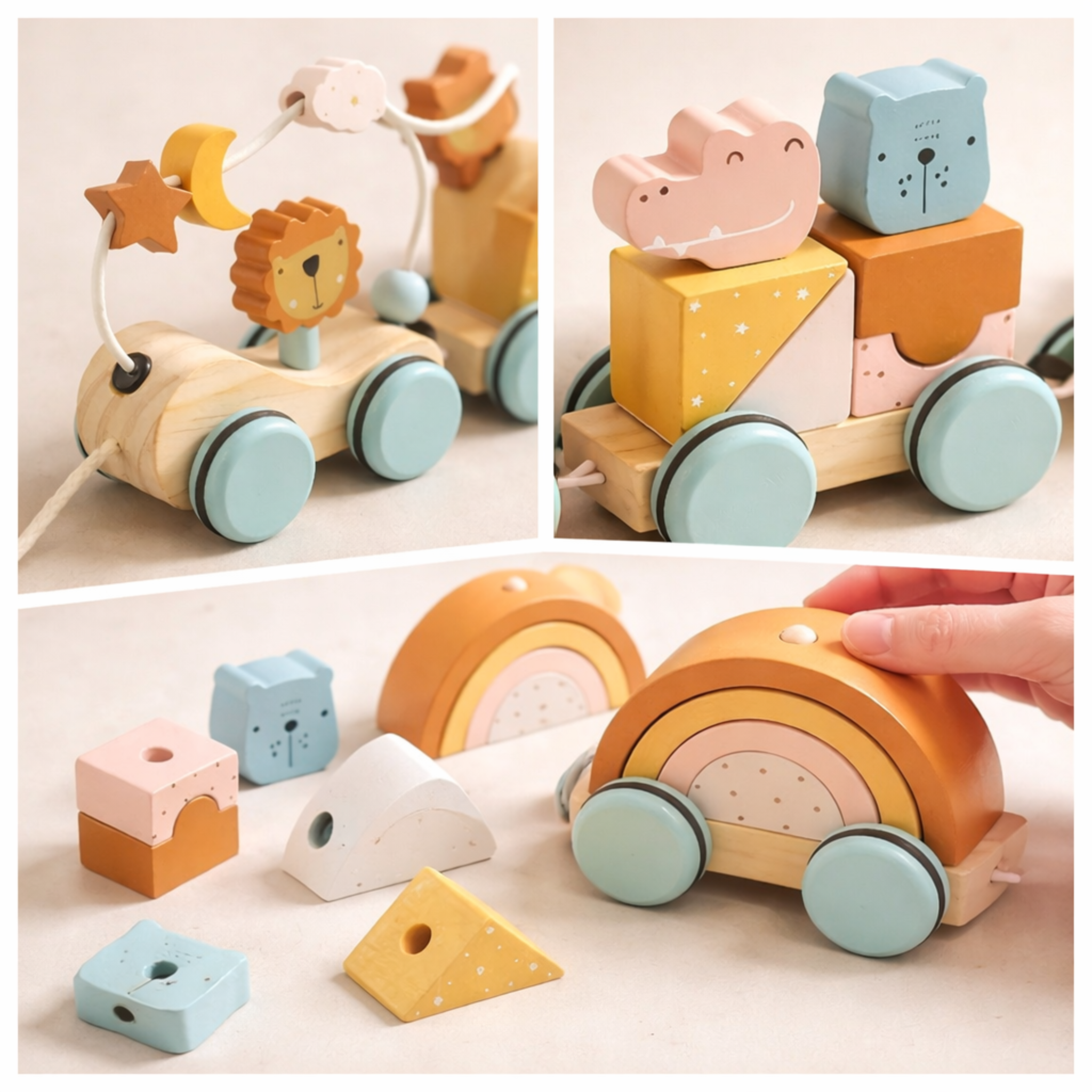 Tren Montessori de madera educativo