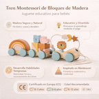 Tren Montessori de madera educativo