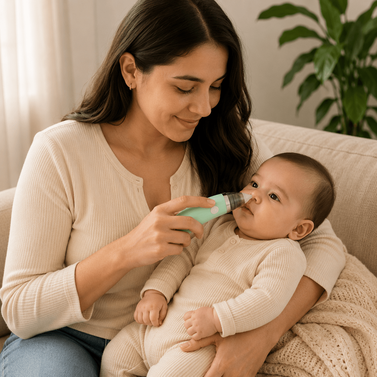Aspirador Nasal Eléctrico para Bebé · Silicona Suave · Recargable Pink B - Baby Lúa