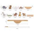 Balancín Montessori de Madera con Figuras de animales Threading Seesaw Toy Animals - Baby Lúa