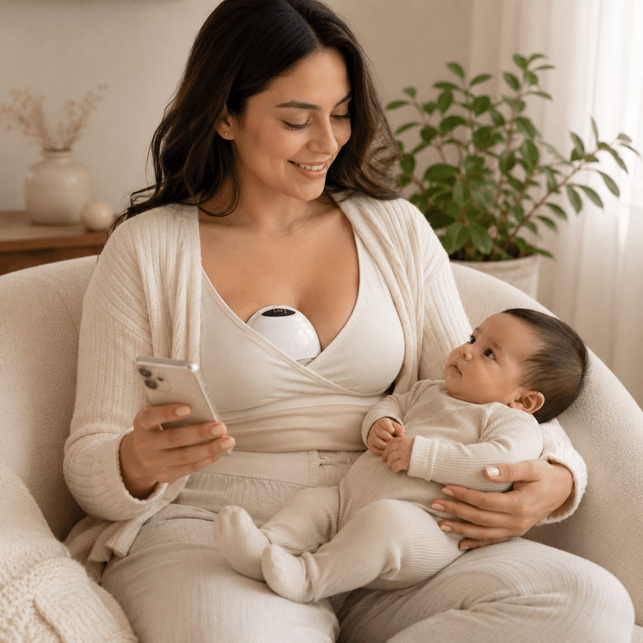 Extractor de Leche Wearable Doble · Manos Libres · USB Light Green - Baby Lúa