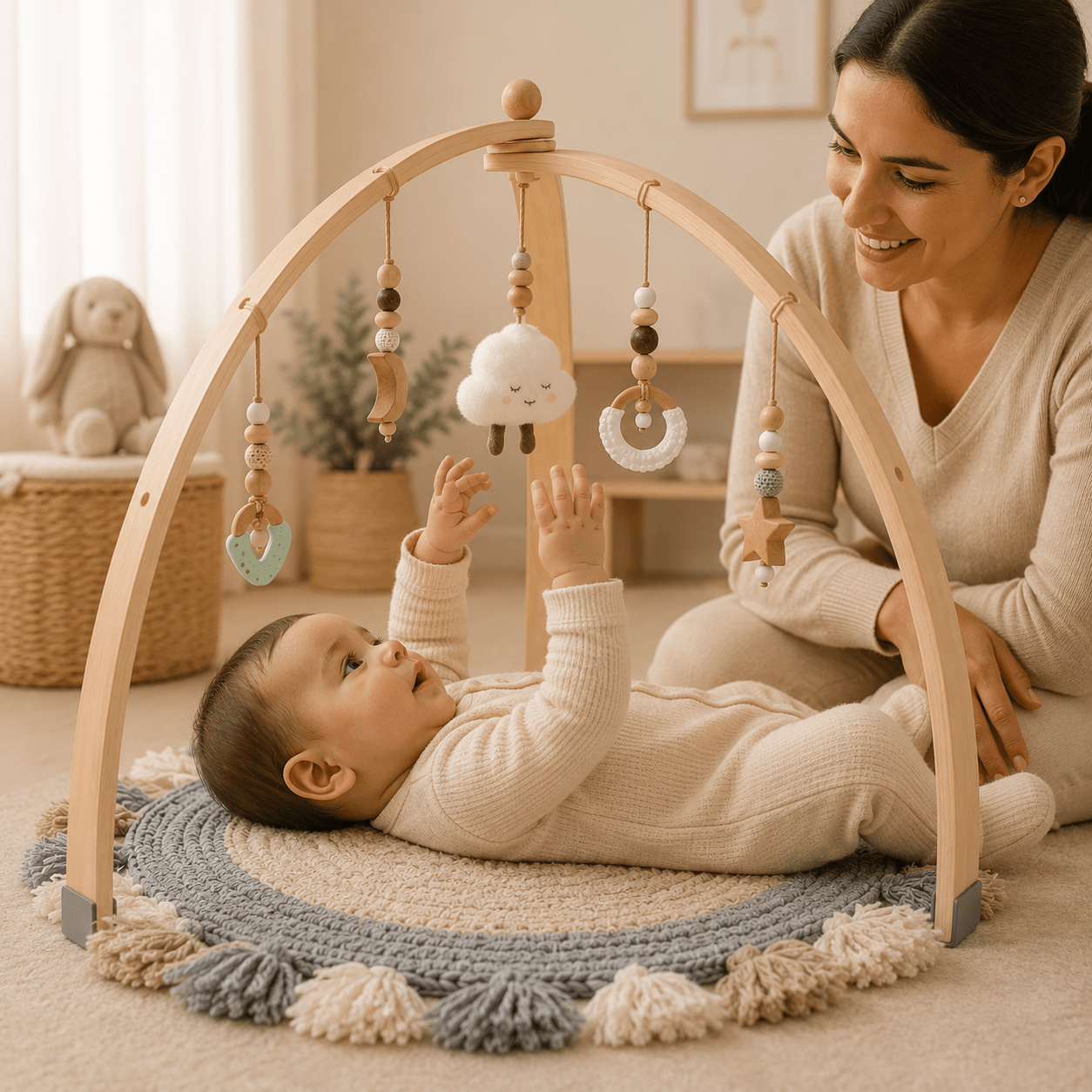 Gimnasio Sensorial Montessori de Madera Natural | Baby Lúa Wood color - Baby Lúa