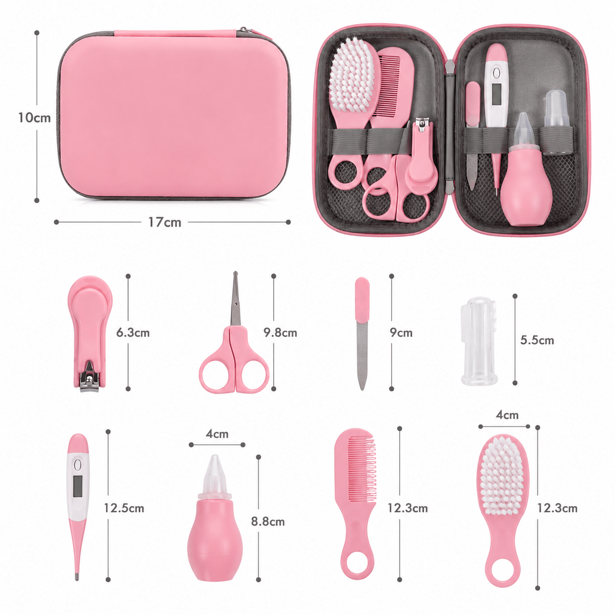 Kit de Higiene para Recién Nacido · 8 Piezas · Baby Lúa Pink - Baby Lúa