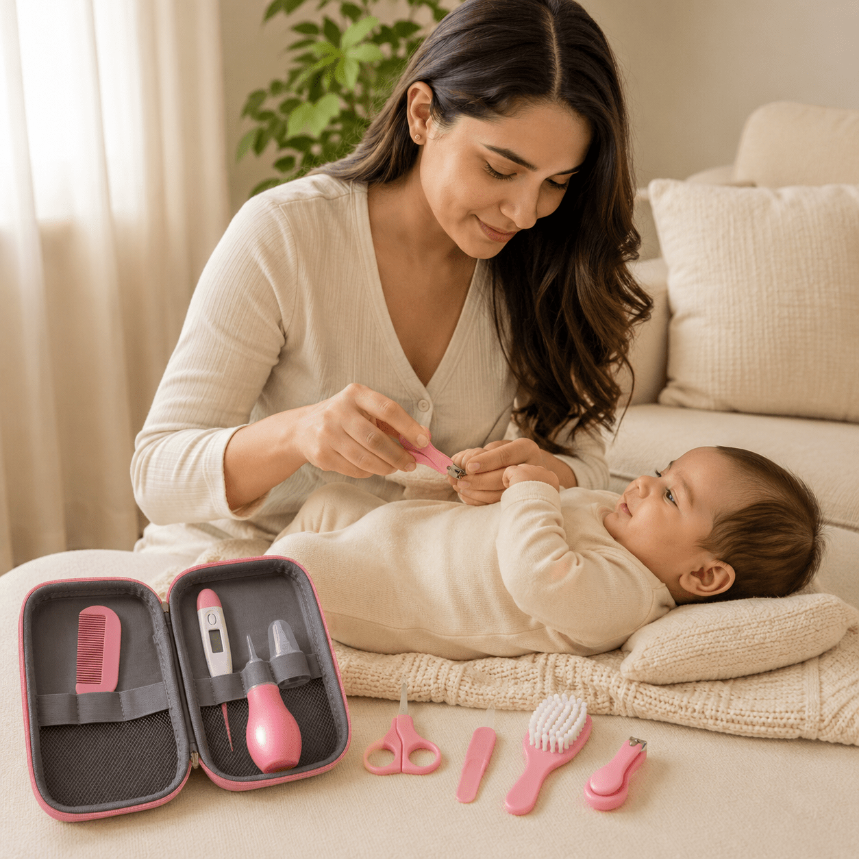 Kit de Higiene para Recién Nacido · 8 Piezas · Baby Lúa Pink - Baby Lúa