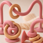 Laberinto Sensorial Montessori · Silicona y Madera · 0-3 años Light Pink - Baby Lúa