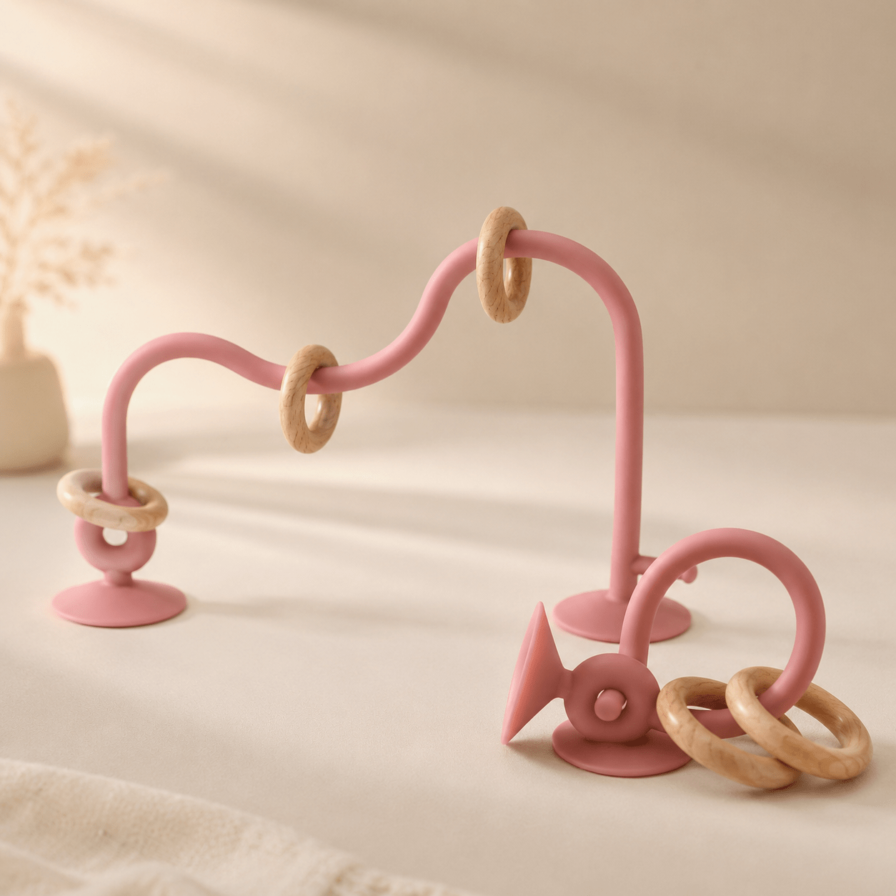 Laberinto Sensorial Montessori · Silicona y Madera · 0-3 años Light Pink - Baby Lúa