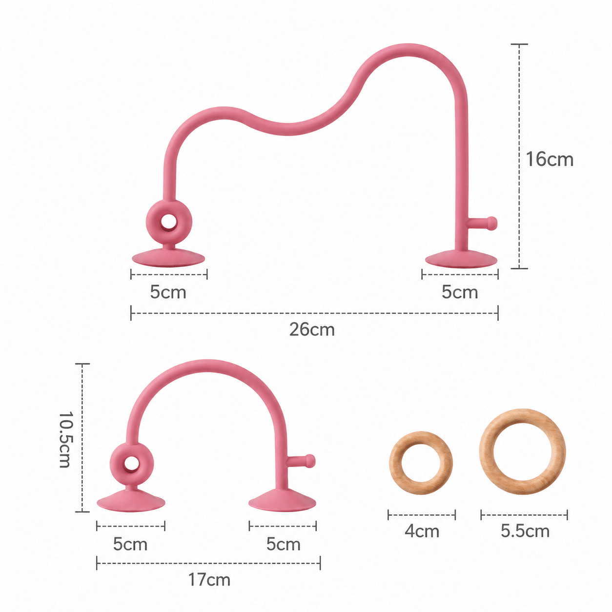 Laberinto Sensorial Montessori · Silicona y Madera · 0-3 años Light Pink - Baby Lúa