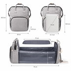 Mochila Pañalera con Cuna Portátil Baby Lúa Grey - Baby Lúa