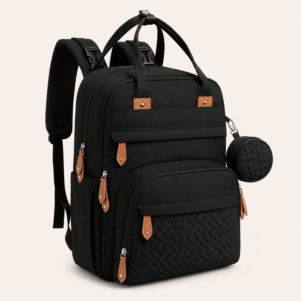 Mochila Pañalera Maternal Baby Lúa | Cambiador Incluido Black - Baby Lúa