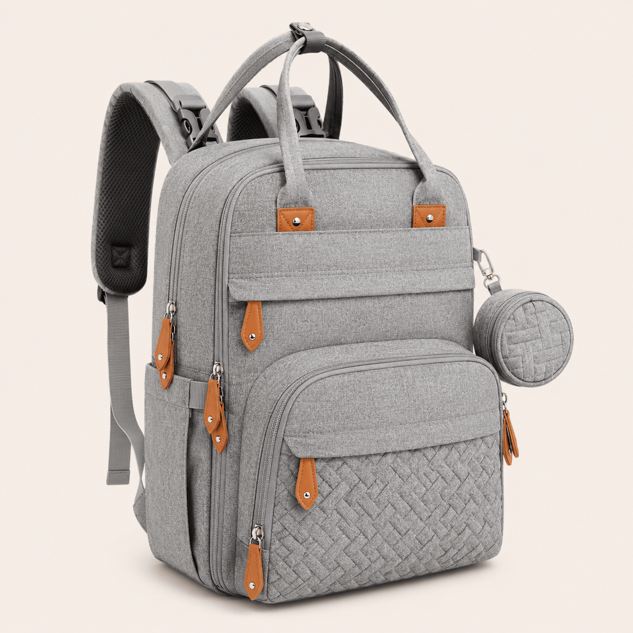 Mochila Pañalera Maternal Baby Lúa | Cambiador Incluido Light Grey - Baby Lúa