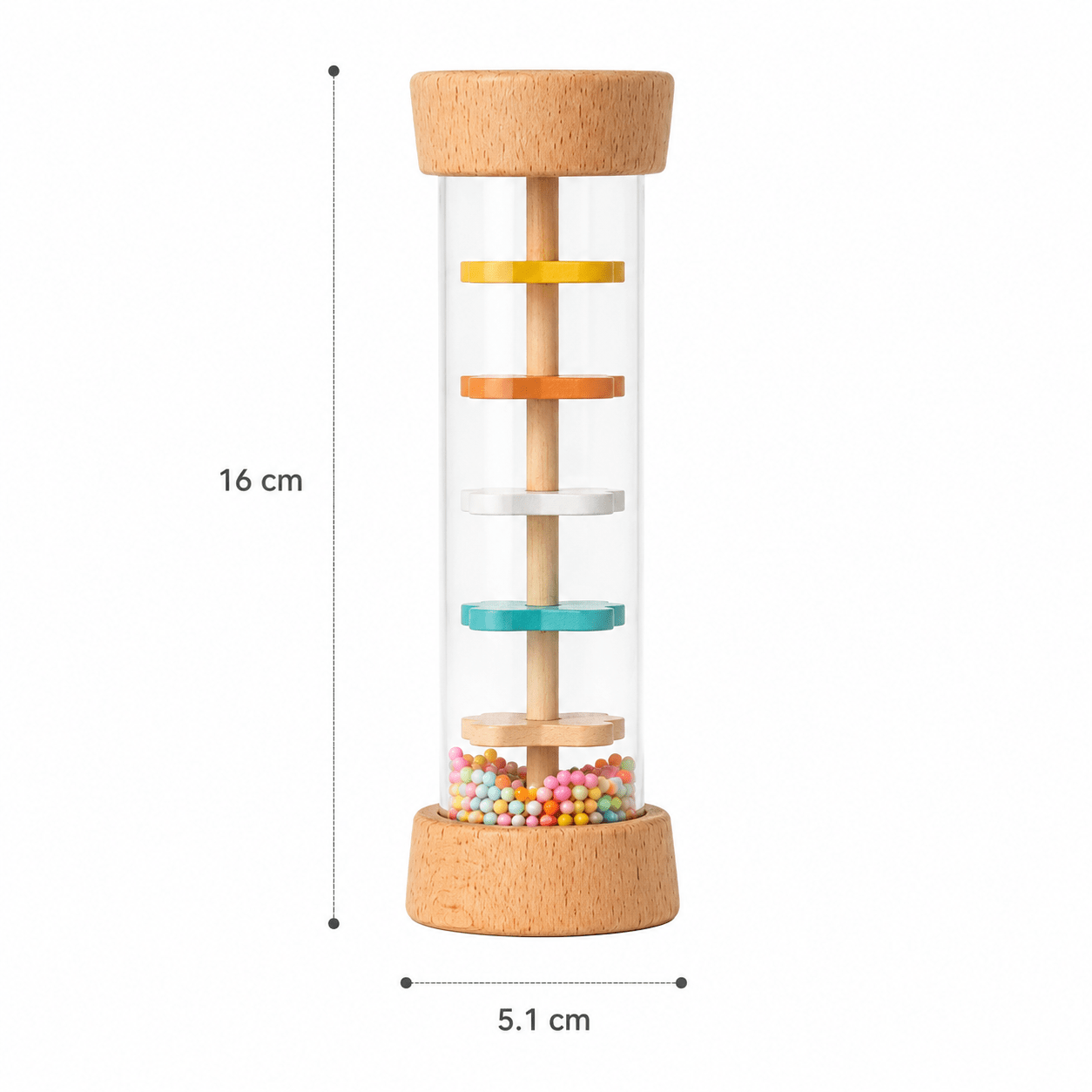 Palo de Lluvia Sensorial Montessori | Madera y Acrílico Large Sound Tube 016 - Baby Lúa
