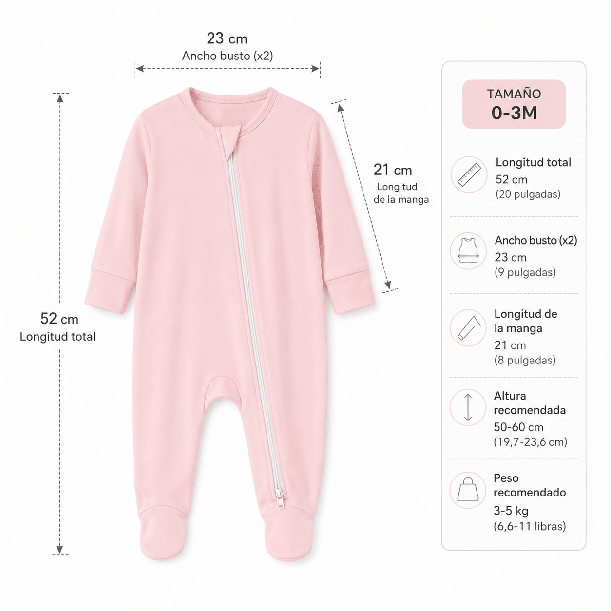 Pelele de Bambú Baby Lúa · Cierre Bidireccional · 0-3M Light Blue - Baby Lúa