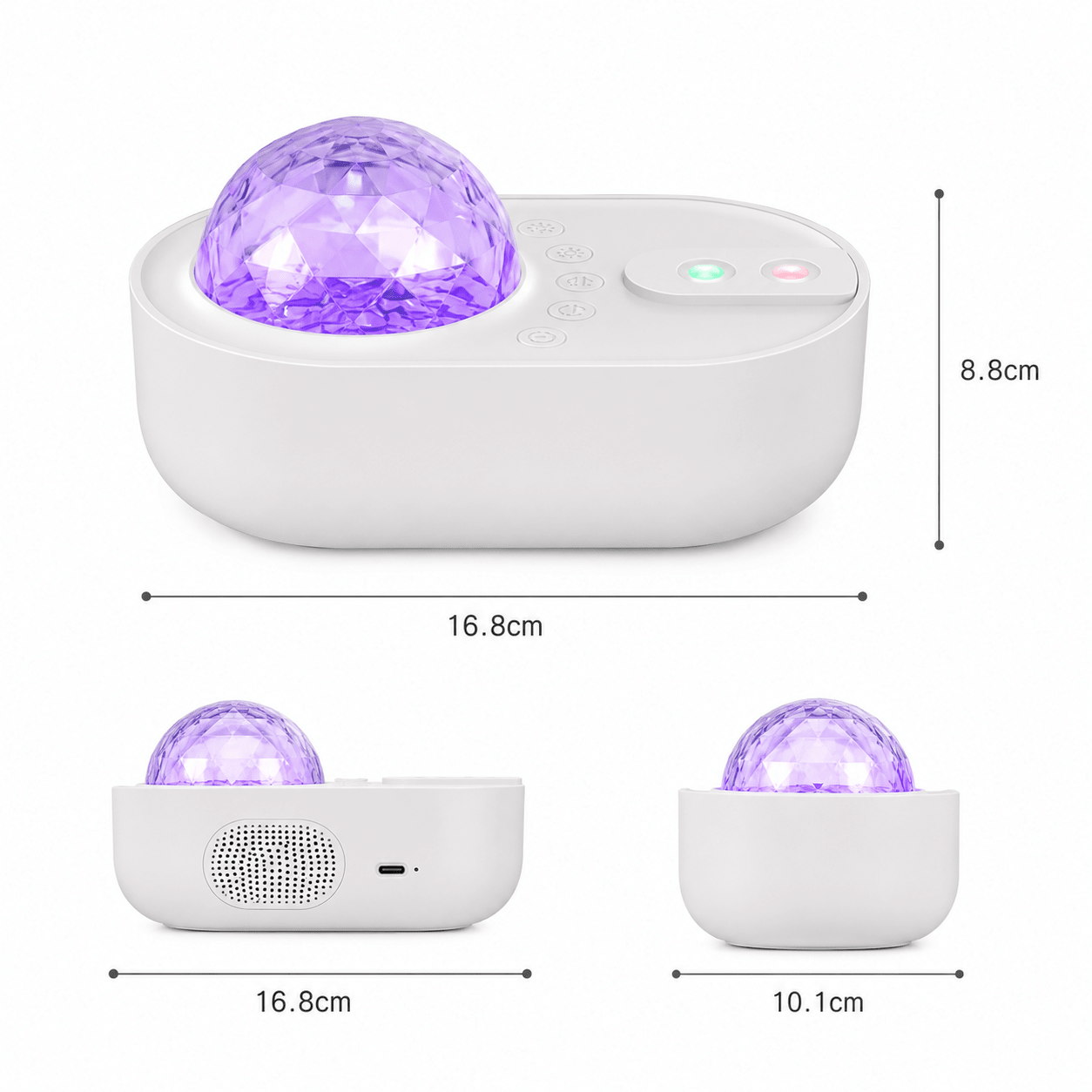 Proyector Bebé con Estrellas, Ruido Blanco y Control Remoto White - Baby Lúa