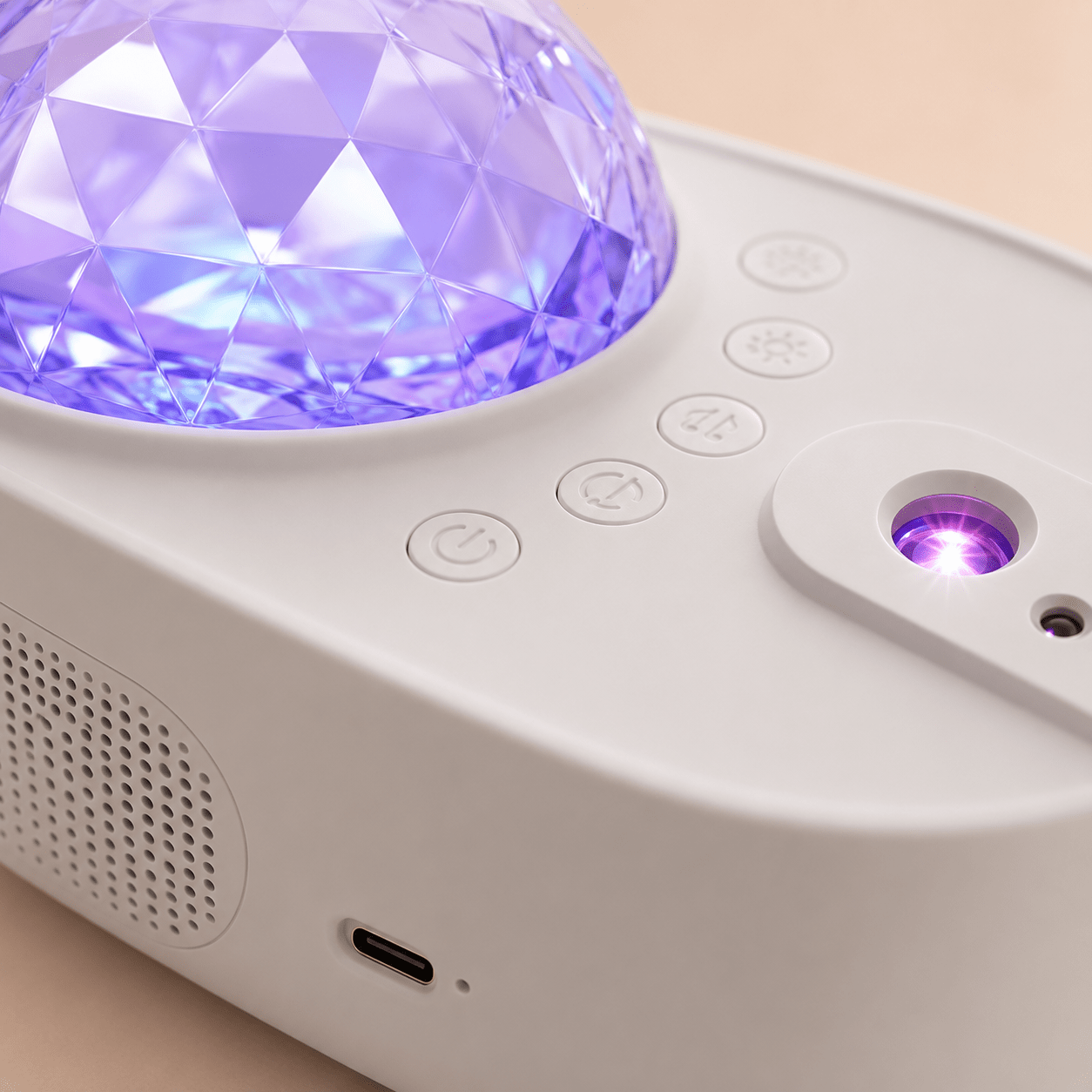 Proyector Bebé con Estrellas, Ruido Blanco y Control Remoto White - Baby Lúa