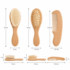 Set Cepillo y Peine de Madera Natural para Bebé Recién Nacido Wool brush set - Baby Lúa