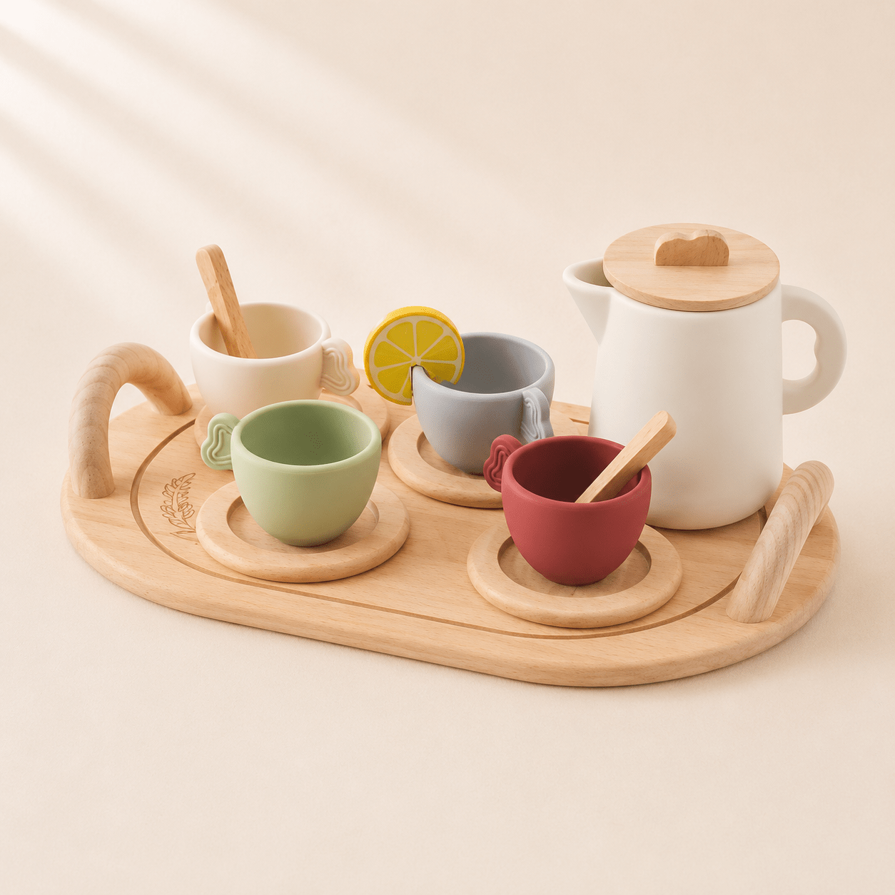 Set de Té Montessori de Madera y Silicona Baby Lúa With Base - Baby Lúa