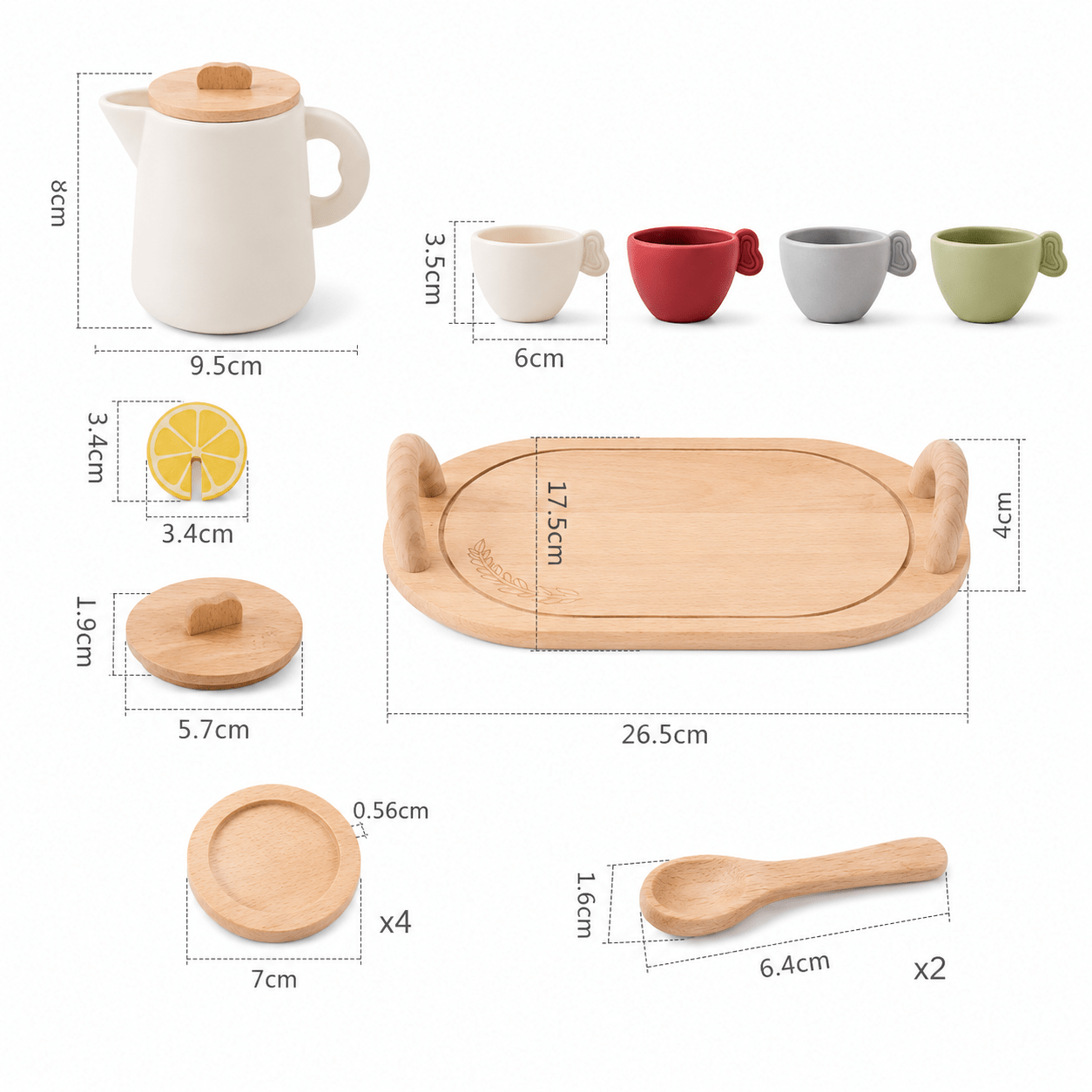 Set de Té Montessori de Madera y Silicona Baby Lúa With Base - Baby Lúa