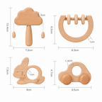 Set Montessori de Madera Natural · Sonajero · 0-12 Meses Set - Baby Lúa