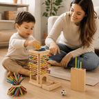 Torre Montessori de Madera | Juego Educativo 4-6 años Hexagonal Wooden Stick - Baby Lúa