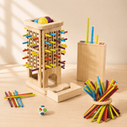 Torre Montessori de Madera | Juego Educativo 4-6 años Hexagonal Wooden Stick - Baby Lúa