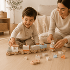 Tren de Cumpleaños de Madera Montessori | 1 a 5 años Wooden Train - Baby Lúa