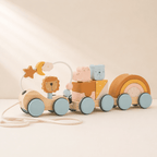 Tren de Madera Montessori con Animales | 1 a 3 años Building Block Train - Baby Lúa