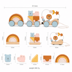 Tren de Madera Montessori con Animales | 1 a 3 años Building Block Train - Baby Lúa